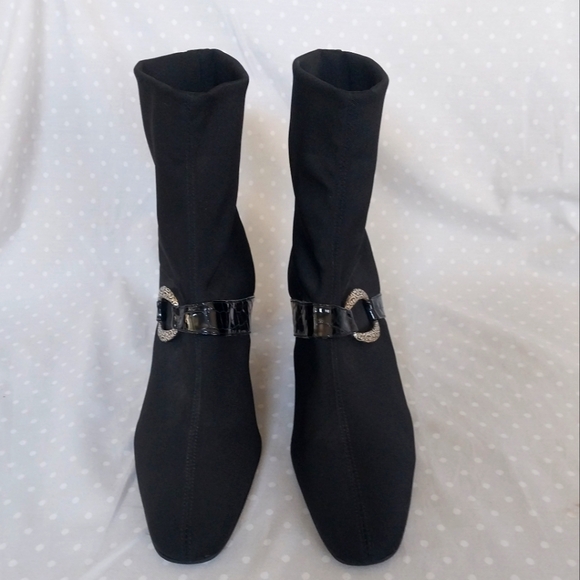 Brighton Tune Black Made in Italy Heeled Pull On Stretch Boots - Picture 10 of 10